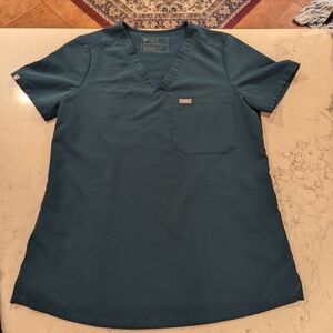 FIGS Catarina top, Caribbean blue, small